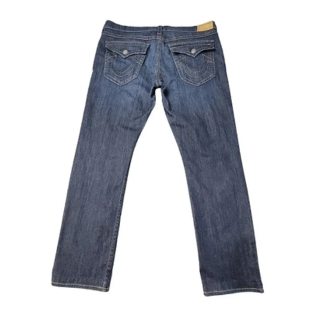 True Religion Jeans Mens 40 Geno Relaxed Slim Straight Made USA Denim Pockets